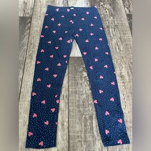 Girl’s 6X jumping beans pull-on stretch pants with pink hearts & white polkadots